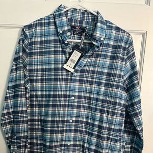 Vineyard Vines Boys NWT Mill Hill Flannel Button Down Whale Shirt Boys XL